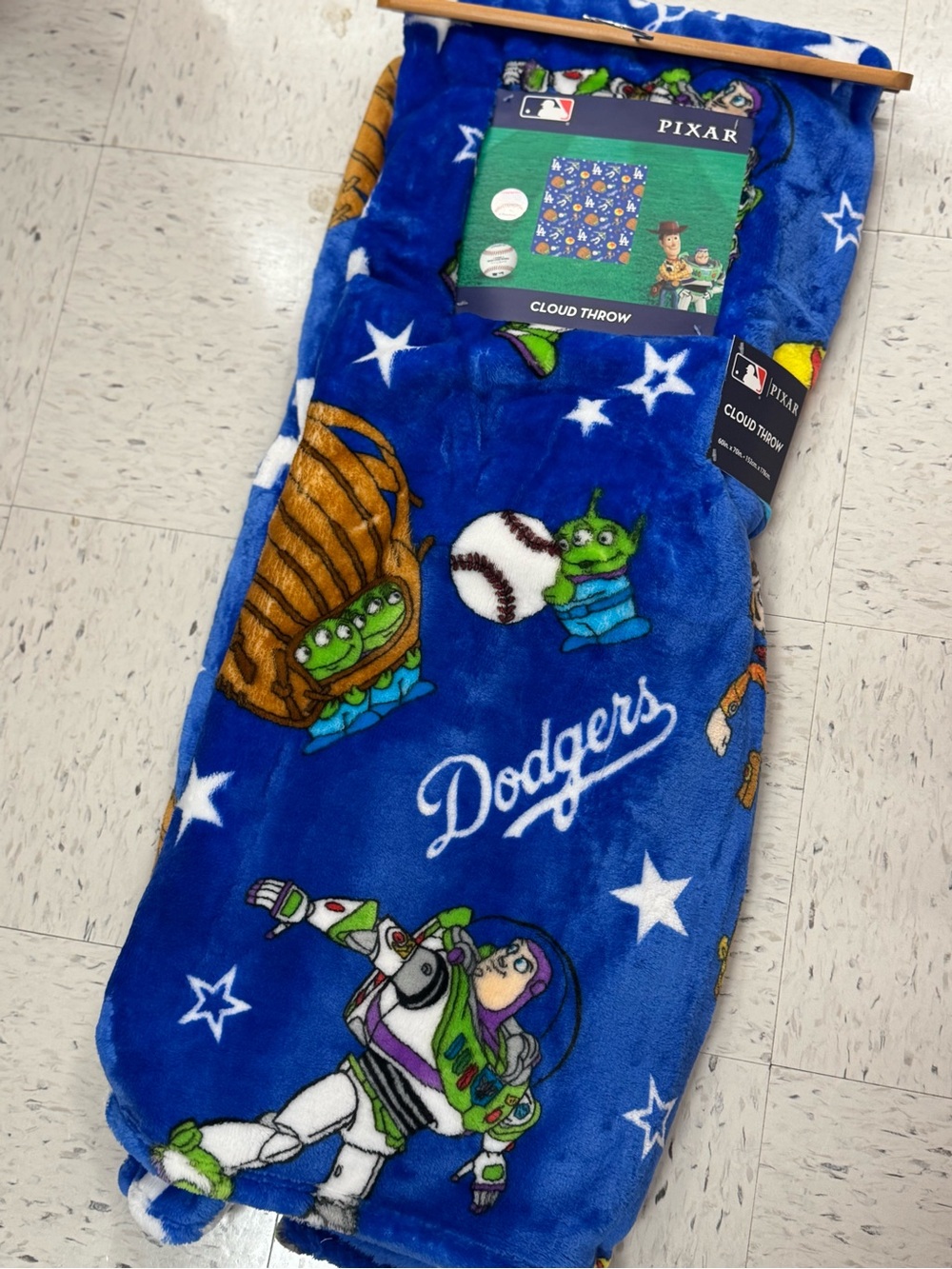 MLB Los Angeles Dodgers Pixar Toy Story Cloud Throw Blanket 60x70
